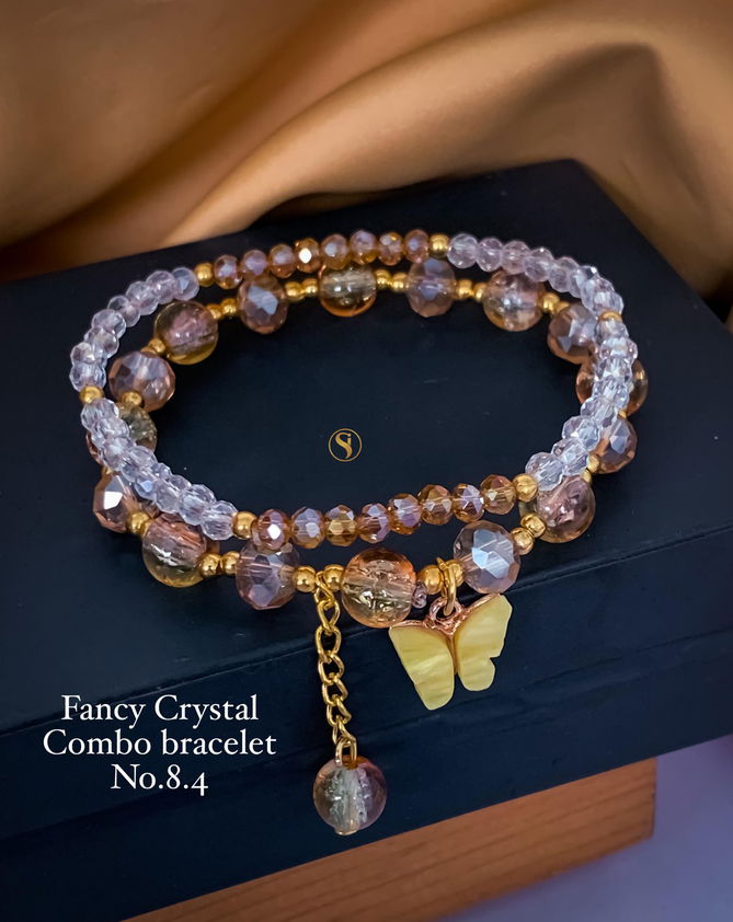 2 Fancy Designer Crystal Combo Bracelets Wholesale Price In Surat
